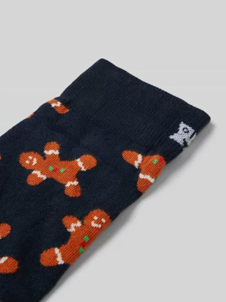 Happy Socks skarpety z drobnej dzianiny Mężczyźni niebieski wzorzysty granatowe