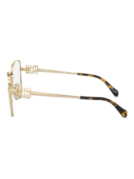 Ochelari de soare Miu Miu Eyewear cu imprimeu geometric auriu