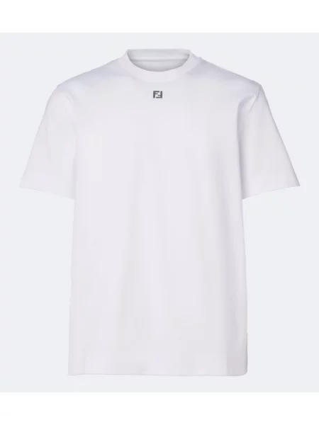 Tricou Fendi din jerseu alb