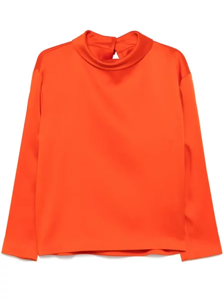 Satynowa bluzka Carven pomarańczowa