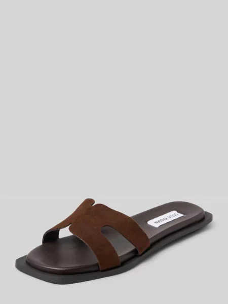Steve Madden klapki zamszowe Sofia brązowe