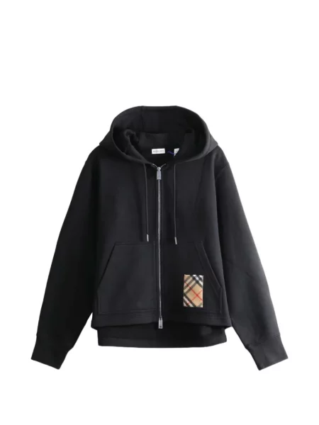Hanorac cu glugă Burberry în carouri negru