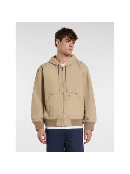 Plátěná mikina s kapucňou Dickies s kapucňou béžová