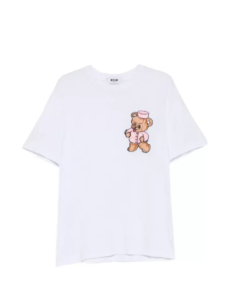 Ursuleț de pluș tricou Msgm cu broderie alb