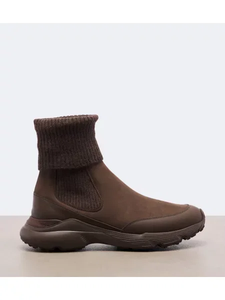 Cizme scurte Tod's din piele maro