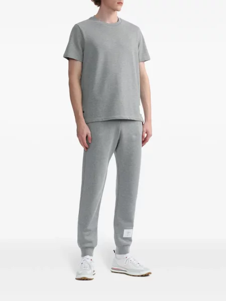 Pantaloni Thom Browne cu dungi alergare gri