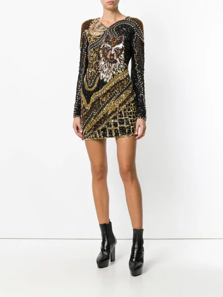 Oblekové šaty Balmain černé