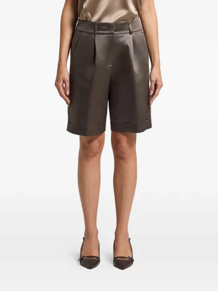 Pantaloni scurți Peserico plisate maro