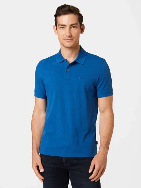BOSS Black Tricou albastru închis negru