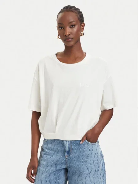 Liu Jo Sport Marškinėliai Kreminė Oversize