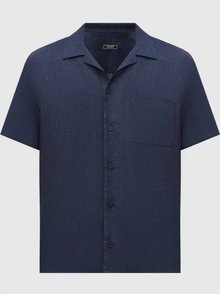 Сорочка з льону Peserico синя