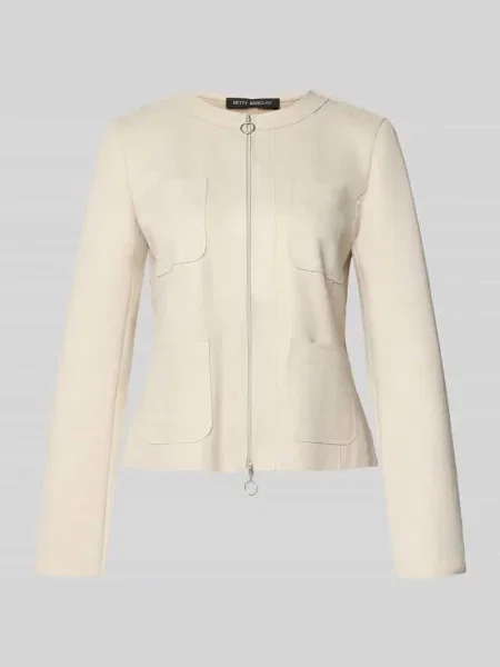Żakiet o kroju slim fit z dwustronnym zamkiem błyskawicznym Betty Barclay beżowa
