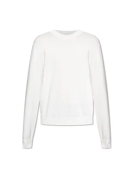 Sweter Moncler z dekoltem w kształcie litery U biały