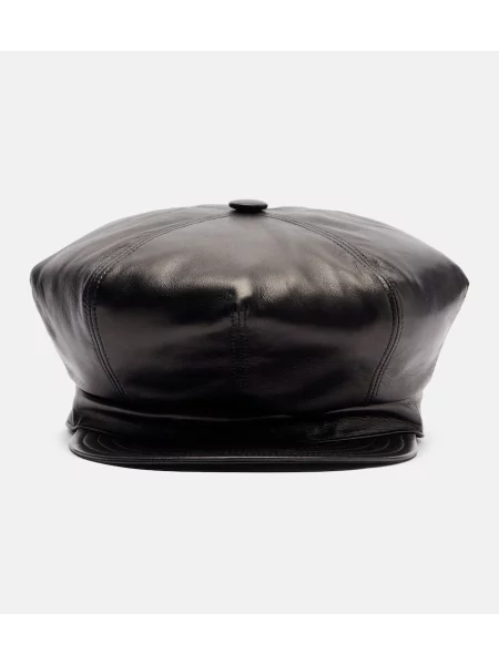 Șapcă Valentino din piele negru