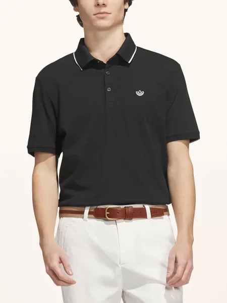 Adidas Originals Polokošile Z Piké Originals Twistknit Trefoil Střih Regular Fit / bílá černá