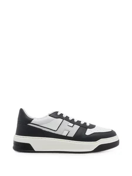 Sneakerși Hogan din piele cu autograf negru