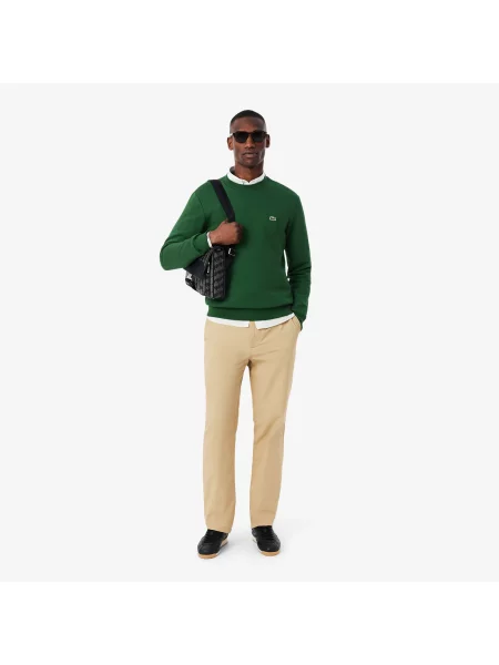 Lacoste Bluza Z Organicznej Bawełny Szczotkowanej zielona