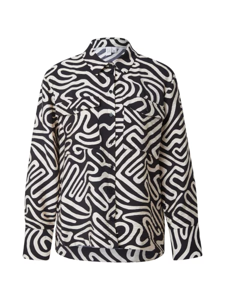VERO MODA Bluză VMVIGDIS ecru negru