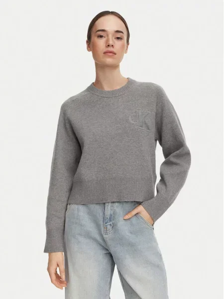 Calvin Klein Jeans Pulover Temno siva