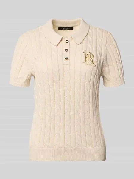 Dzianinowy krótki sweter Lauren Ralph Lauren biały