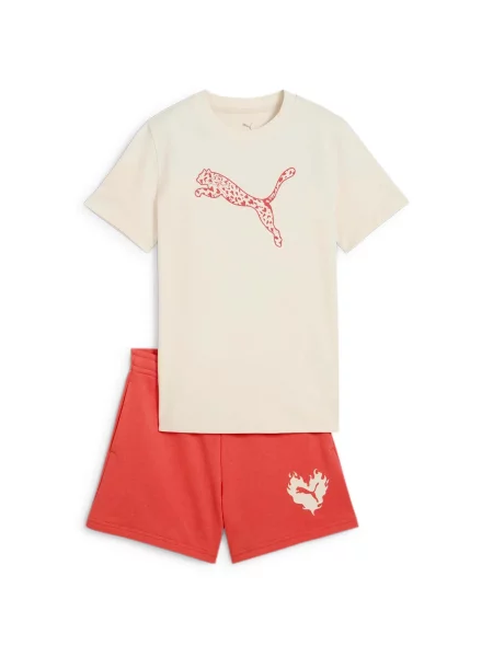 Puma Flaming Love Koszulka I Spodenki Komplet G Dzieci biała