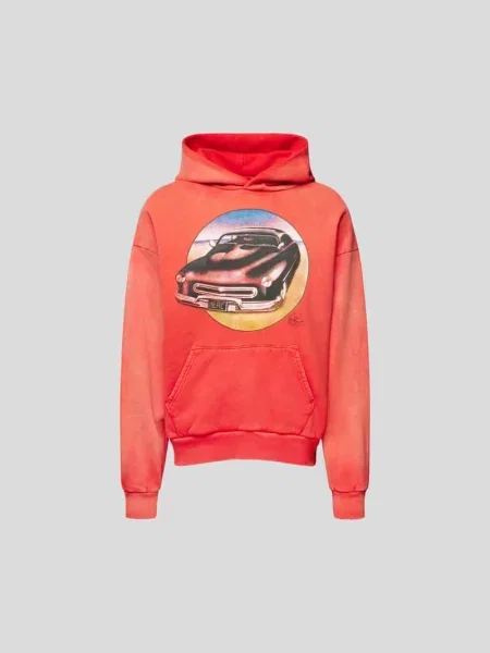 Bluza z kapturem o kroju oversized z nadrukiem z motywem Re/done czerwona