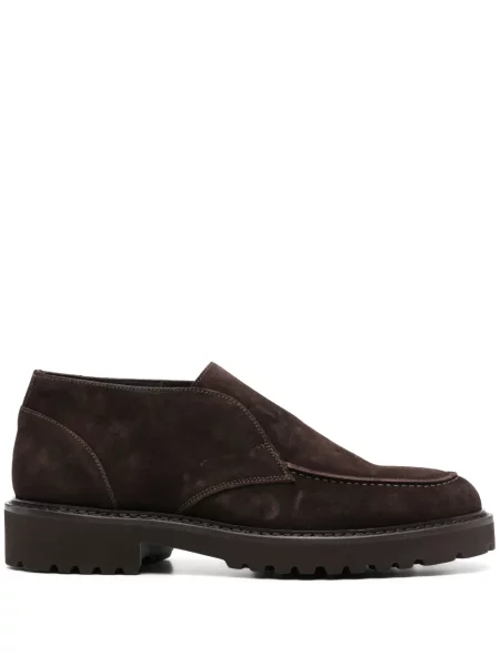 Pantofi loafer Doucal's din piele de căprioară maro