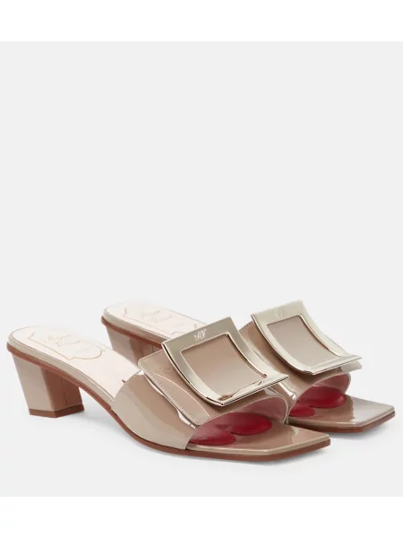 Sandale Roger Vivier din piele de lac bej