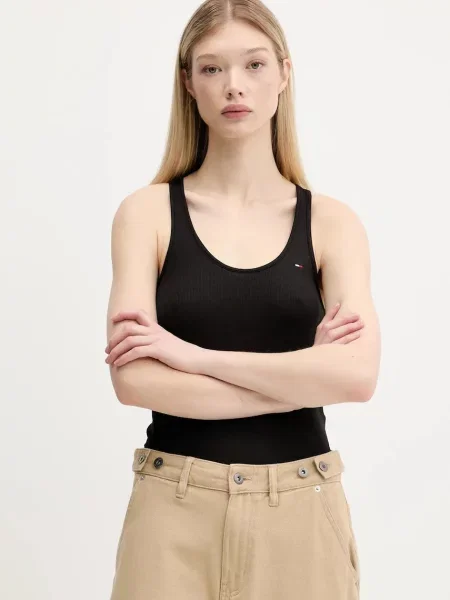 Džínový top Tommy Jeans černý