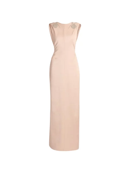 Rochie maxi Erdem cu broderie drapată roz