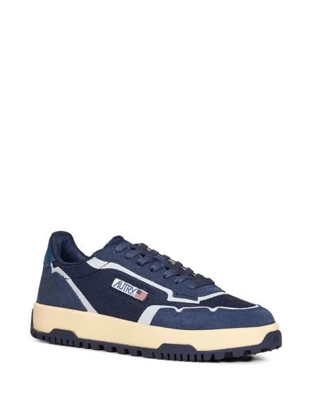Sneakerși Autry din piele de căprioară cu perforații albastru