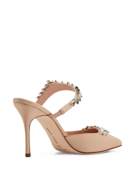 Papuci tip mules Manolo Blahnik din satin