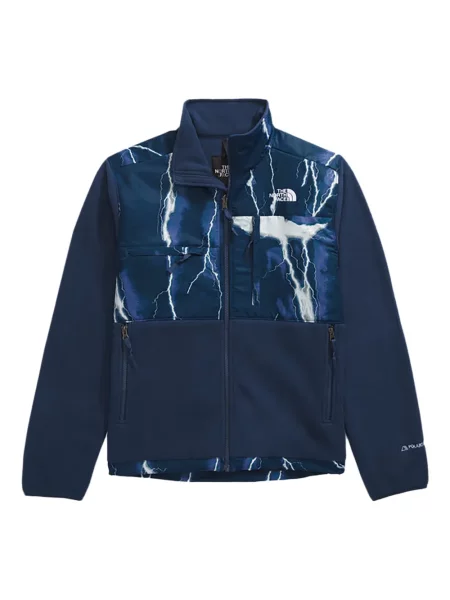 Geacă The North Face cu imagine albastru