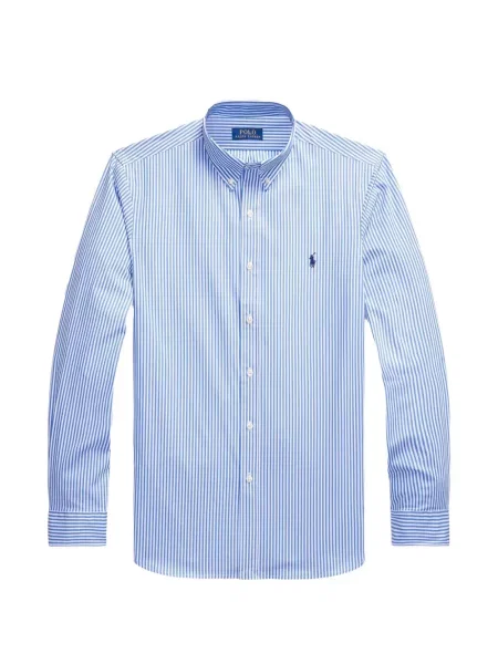 Λινό ριγέ polo Polo Ralph Lauren με κέντημα πράσινο