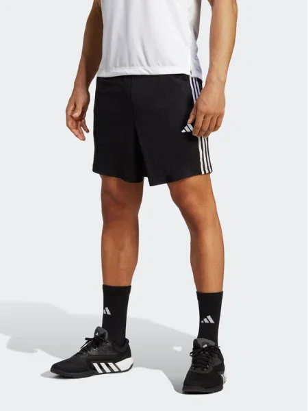 Pantaloni scurți de sport Adidas cu dungi negru