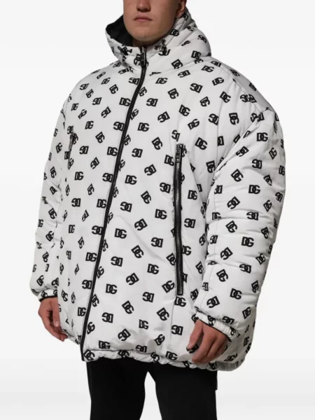 Bunda Dolce & Gabbana s kapucí bílá