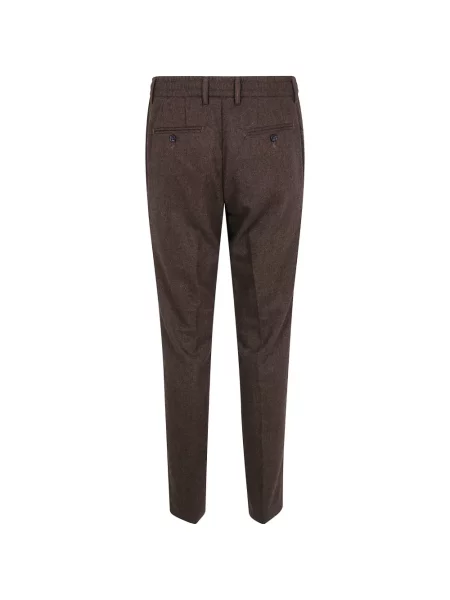 Pantaloni Cruna cu model herringbone maro