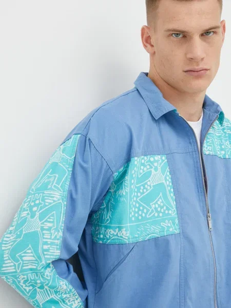 Bunda Quiksilver X Stranger Things přechodná oversize modrá