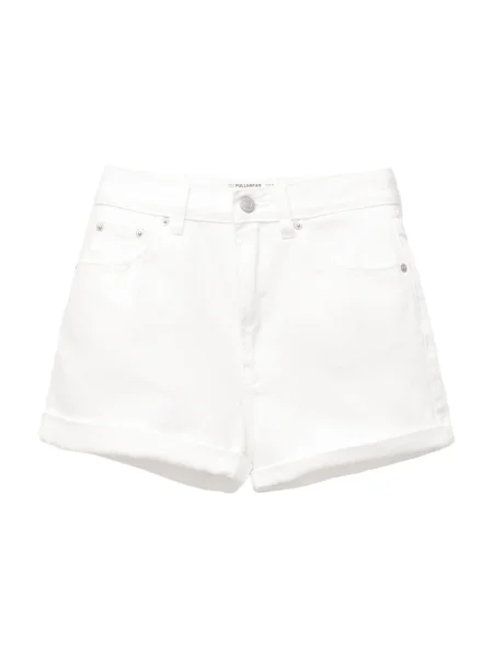 Pull&Bear Džíny džínovina bílá