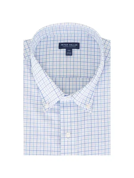 Kostkovaná s límcem košile Peter Millar bílá