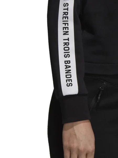 Cropp top Adidas cu dungi cu un umăr gol negru