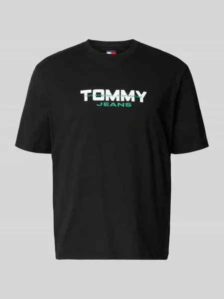 T-shirt o kroju regular fit z czystej bawełny Tommy Jeans czarna