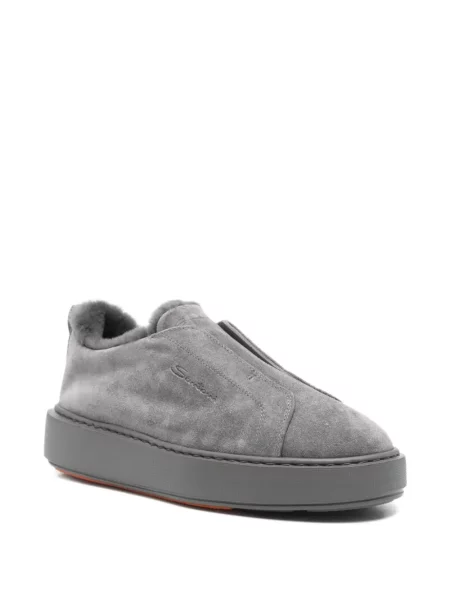Sneakerși Santoni slip-on gri