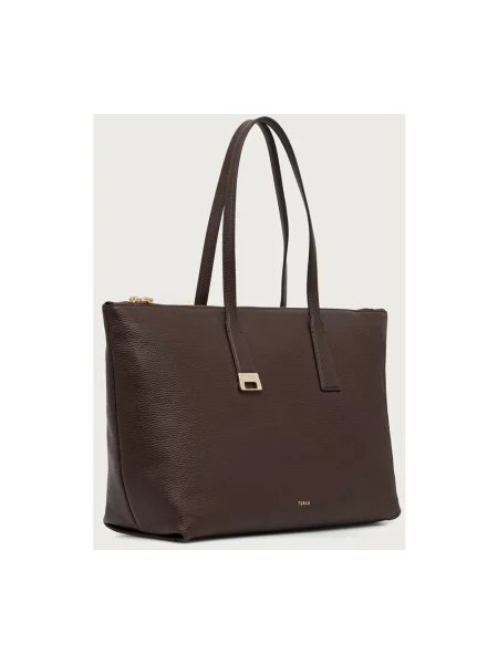Shopperka Furla skórzana brązowa