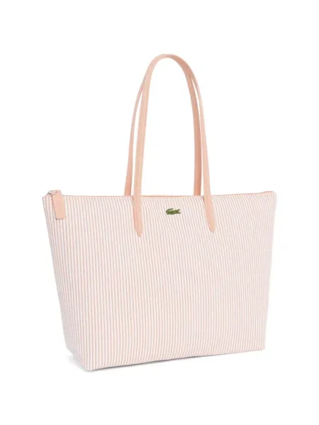 Geantă shopper Lacoste cu dungi alb