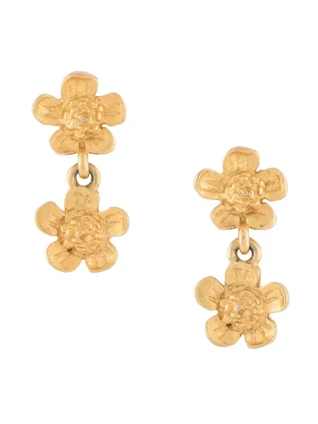 Květinové náušnice Givenchy Pre-owned zlaté