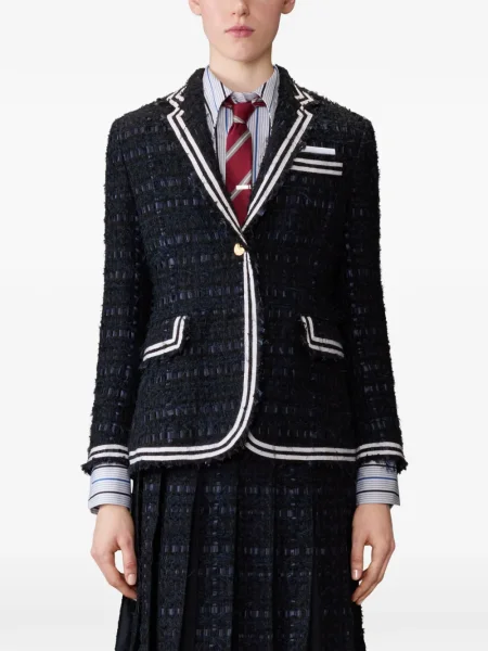 Geacă Thom Browne din tweed albastru