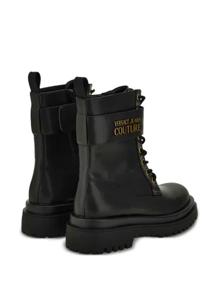 Botine Versace Jeans Couture cu șireturi din dantelă negru