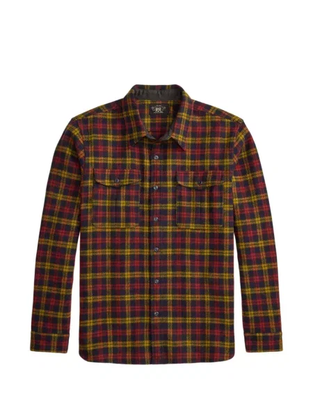 Cămașă Ralph Lauren Rrl în carouri albastru