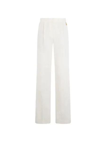 Pantaloni Roberto Cavalli plisate alb